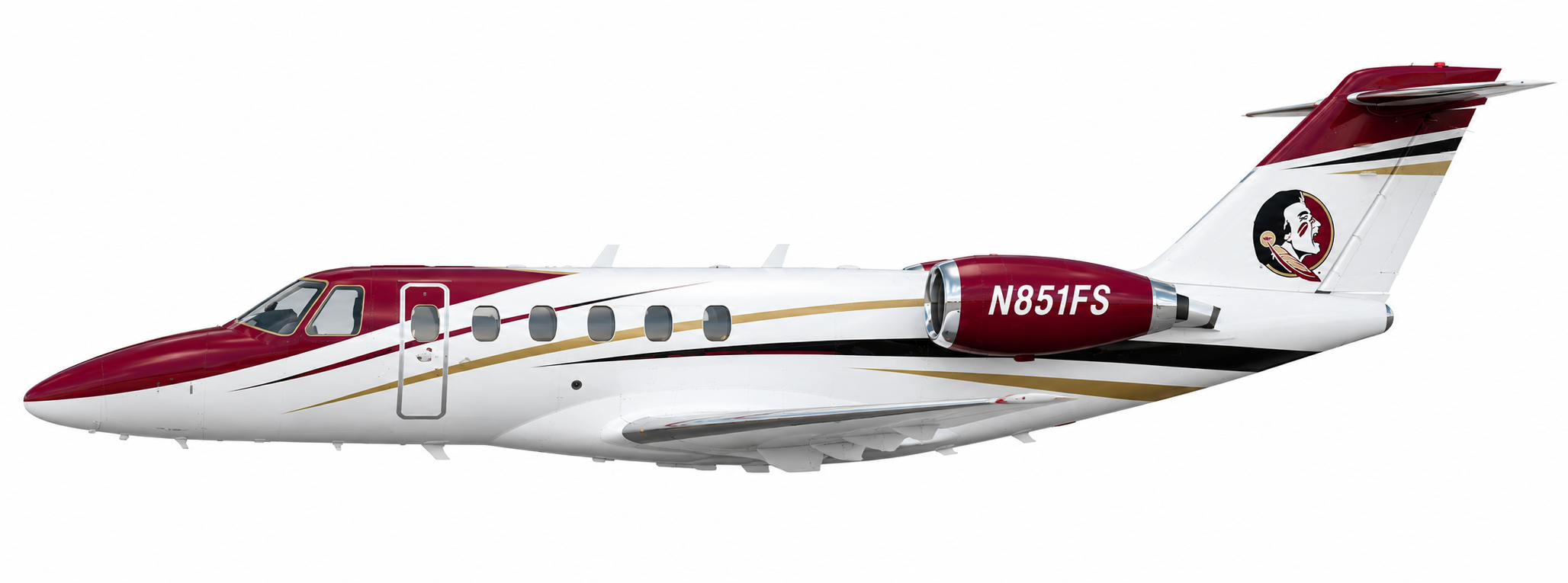 Side view of Florida State aircraft N851FS